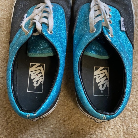 Vans w/ blue & black glitter - Picture 8 of 10